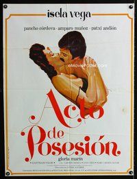4e008 ACTO DE POSESION South American '77 romantic Marco artwork, sexy Isela Vega!