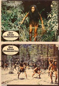 4e461 LAST DINOSAUR 7 German LCs '77 Richard Boone, Joan Van Ark, prehistoric action!