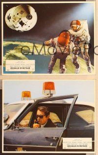 4e475 MAROONED 4 German LCs '69 Gregory Peck in a race against time, cool outer space images!