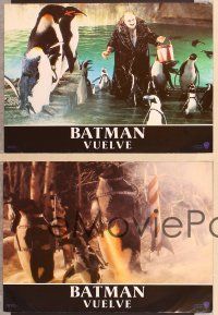 4e176 BATMAN RETURNS 4 Spanish LCs '92 Michael Keaton, Danny DeVito, Tim Burton directed!