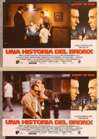 4e179 BRONX TALE 10 Spanish LCs '93 Robert De Niro faces off with Chazz Palminteri, NYC skyline!
