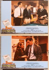 4e189 DINER 12 Spanish LCs '82 Barry Levinson, Kevin Bacon, Daniel Stern, Mickey Rourke!