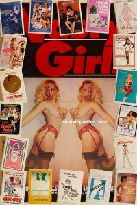 4f011 LOT OF 75 TRI-FOLDED SEXPLOITATION ONE-SHEETS lot '69 - '87 Nasty Girls, Fire Storm,Delicious!