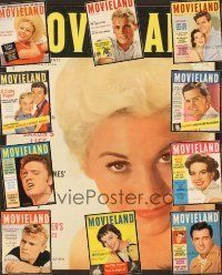 4f025 LOT OF 11 MOVIELAND MAGAZINES lot '57 - '58 Kim Novak, Elvis Presley, Natalie Wood + more!