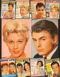 4f026 LOT OF 9 MOVIE LIFE MAGAZINES lot '57 - '58 Kim Novak, Liz, Doris Day, Sal Mineo + more!
