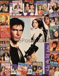 4f030 LOT OF 18 PREVIEW MAGAZINES lot '76 - '78 Star Wars, Charlie's Angels, Elvis, Lindsay Wagner!