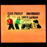 4f235 VIVA LAS VEGAS Aust glass slide '64 Elvis Presley & sexy Ann-Margret, Love in Las Vegas!