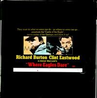 4f238 WHERE EAGLES DARE Aust glass slide '68 different image of Clint Eastwood & Richard Burton!