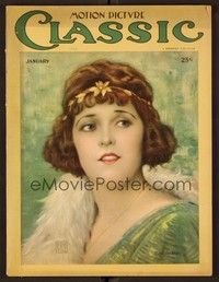 4f075 MOTION PICTURE CLASSIC magazine January 1922 art of pretty Ruth Roland w/fur by Eggleston!