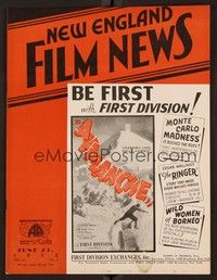 4f041 NEW ENGLAND FILM NEWS exhibitor magazine June 23, 1932 wonderful 2-page Mickey Mouse ad!