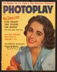 4f084 PHOTOPLAY magazine January 1957 portrait of Elizabeth Taylor from Giant by Mead-Maddick!