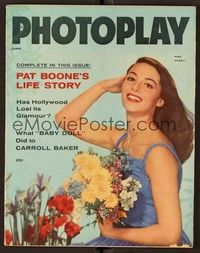 4f089 PHOTOPLAY magazine June 1957 beautiful Pier Angeli with flower bouquet from The Vintage!