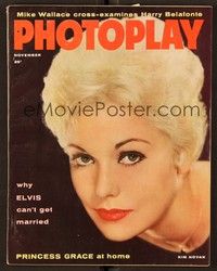 4f094 PHOTOPLAY magazine November 1957 wonderful portrait of Kim Novak from Pal Joey by Coburn!