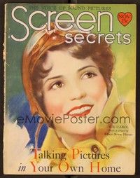 4f073 SCREEN SECRETS magazine November 1929 art of Sue Carol by A. Wilson from photo by Hesser!