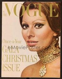 4f112 VOGUE MAGAZINE magazine December 1970 Sophia Loren wearing amazing jeweled choker!