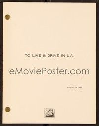 4f132 LICENSE TO DRIVE script August 14, 1987, screenplay by Neil Tolkin, To Live & Drive in L.A.!