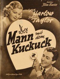 4f177 PERSONAL PROPERTY German program '37 sexy Jean Harlow & butler Robert Taylor, different!