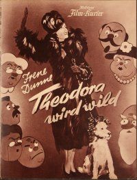 4f191 THEODORA GOES WILD German program '38 different images of pretty Irene Dunne + cartoon art!