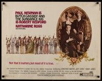 4g417 BUTCH CASSIDY & THE SUNDANCE KID 1/2sh '69 Paul Newman, Robert Redford, Katharine Ross