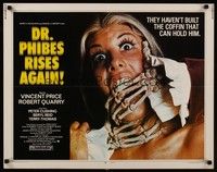 4g450 DR. PHIBES RISES AGAIN 1/2sh '72 Vincent Price, pretty girl strangled by skeleton hands!