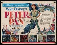 4g577 PETER PAN 1/2sh '53 Walt Disney animated cartoon fantasy classic, great full-length art!