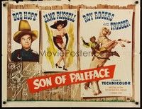 4g614 SON OF PALEFACE style B 1/2sh '52 Roy Rogers & Trigger, Bob Hope, sexy Jane Russell!