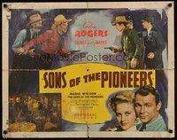 4g617 SONS OF THE PIONEERS style A 1/2sh '42 Roy Rogers, Gabby Hayes, Maris Wrixon!