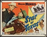 4g624 STAR OF TEXAS 1/2sh '53 great close up of Texas Ranger Wayne Morris with clenched fist!
