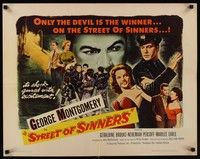 4g632 STREET OF SINNERS 1/2sh '57 George Montgomery, only the Devil is the winner here!