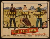 4g638 TALL MEN 1/2sh '55 full-length art of Clark Gable, sexy Jane Russell, Robert Ryan!