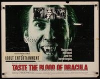 4g639 TASTE THE BLOOD OF DRACULA 1/2sh '70 best wacky close up of vampire Christopher Lee!