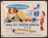 4g666 TUNNEL OF LOVE 1/2sh R65 romantic art of Doris Day & Richard Widmark kissing + sexy Gia Scala!