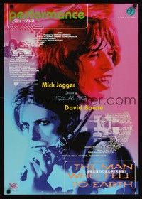 4g272 PERFORMANCE/MAN WHO FELL TO EARTH Japanese '98 cool image of David Bowie & Mick Jagger!