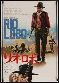 4g299 RIO LOBO Japanese '71 Howard Hawks, Give 'em Hell, John Wayne, great cowboy image!