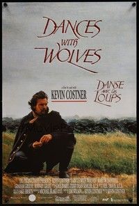 4h378 DANCES WITH WOLVES Belgian '90 different image of Kevin Costner & buffalo!