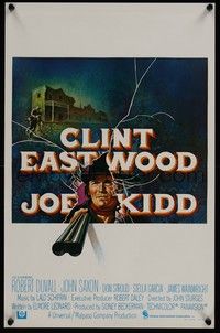 4h398 JOE KIDD Belgian '72 John Sturges, cool artwork of Clint Eastwood with shotgun!
