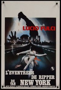 4h406 NEW YORK RIPPER Belgian '82 Lucio Fulci, cool art of killer & dead female victim!