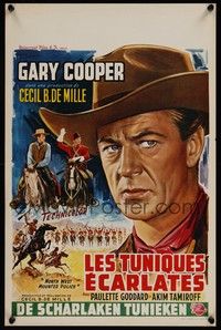 4h409 NORTH WEST MOUNTED POLICE Belgian R50s Cecil B. DeMille, close-up art of Gary Cooper!