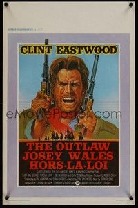 4h413 OUTLAW JOSEY WALES Belgian '76 Clint Eastwood is an army of one, cool double-fisted artwork!