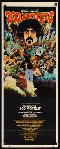 4h014 200 MOTELS insert '71 directed by Frank Zappa, rock 'n' roll, wild artwork!