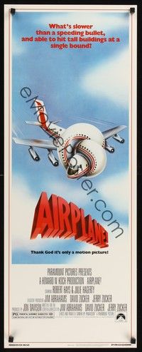 4h023 AIRPLANE insert '80 classic zany parody by Jim Abrahams and David & Jerry Zucker!