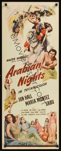 4h033 ARABIAN NIGHTS insert '42 Sabu, Jon Hall, Maria Montez, desert adventure!