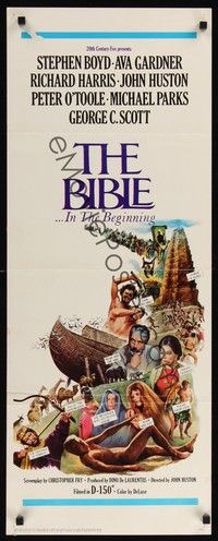 4h049 BIBLE insert '67 La Bibbia, John Huston as Noah, Stephen Boyd as Nimrod, Ava Gardner!