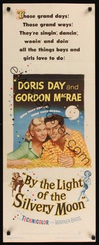 4h071 BY THE LIGHT OF THE SILVERY MOON insert '53 great romantic art of Doris Day & Gordon McRae!