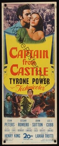 4h074 CAPTAIN FROM CASTILE insert '47 Tyrone Power, Jean Peters, Cesar Romero!