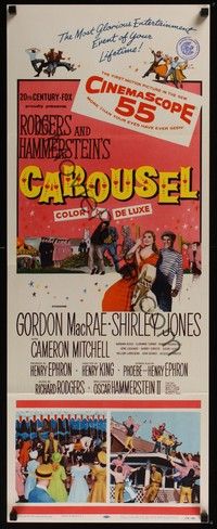 4h079 CAROUSEL insert '56 Shirley Jones, Gordon MacRae, Rodgers & Hammerstein musical!