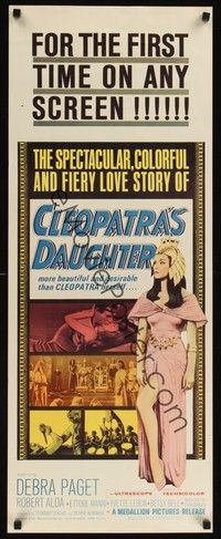4h086 CLEOPATRA'S DAUGHTER insert '63 Il Sepolcro dei re, great art of sexy Debra Paget!