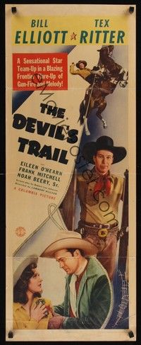4h105 DEVIL'S TRAIL insert '42 Wild Bill Elliott & Tex Ritter, a blazing frontier flare-up!