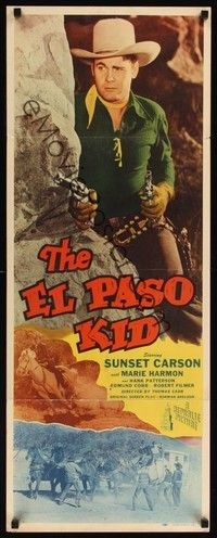 4h108 EL PASO KID insert '46 Sunset Carson with two six-shooters!