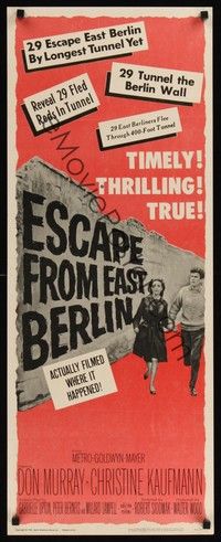 4h113 ESCAPE FROM EAST BERLIN insert '62 Robert Siodmak, escape from communist East Germany!